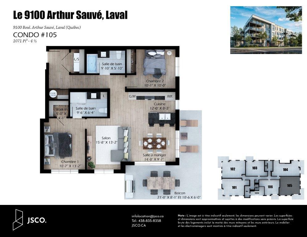 4½ à louer à Laval | 2 SDB | NEUF | GARAGE | INTERNET | ASCENSEUR | RANGEMENT | Juin 2026 | 3229085