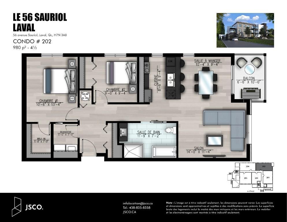 4½ à louer | Électroménagers (5) | 2e étage | INTERNET | ASCENSEUR | GARAGE | Juillet | 3237578