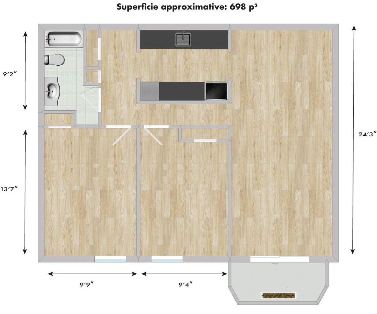 2 CH - 1 SDB - Montréal - $1,500 /mo | 3283794
