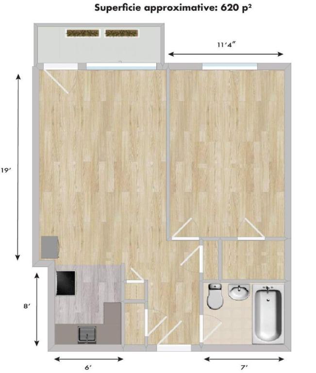 1 CH - 1 SDB - Montréal - $1,350 /mo | 3281954