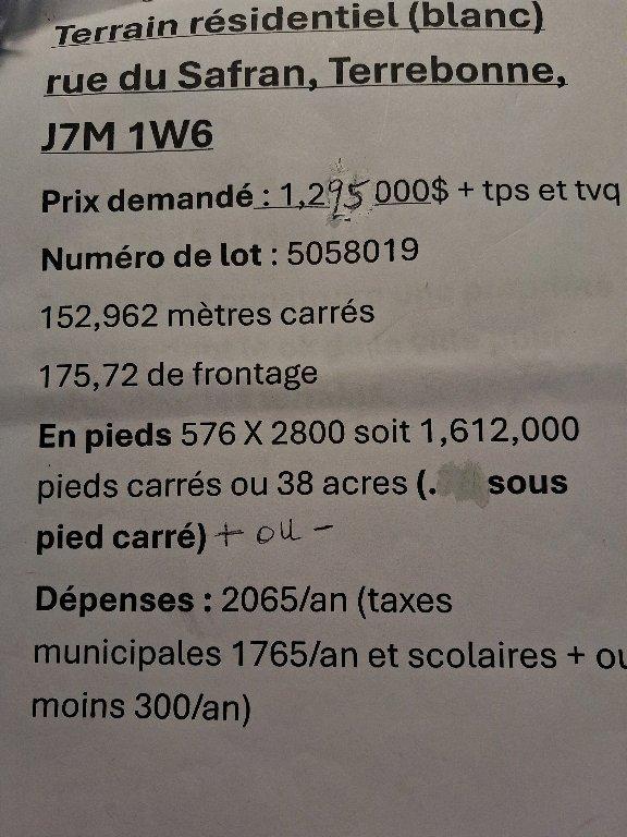 37 acres résidentiel à Terrebonne | 3282969
