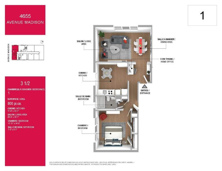 1 CH - 1 SDB - Montréal - $1,545 /mo | 3284176