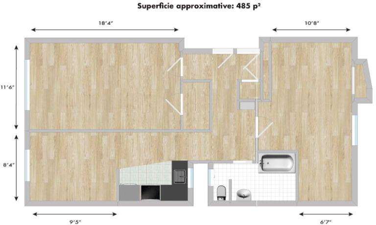 2 CH - 1 SDB - Montréal - $1,600 /mo | 3284196
