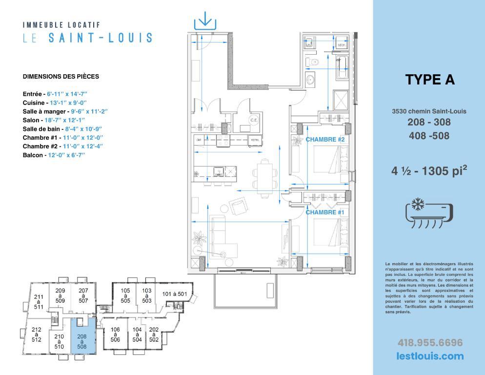4 1/2 - Logement à louer chemin Saint-Louis | 3294915