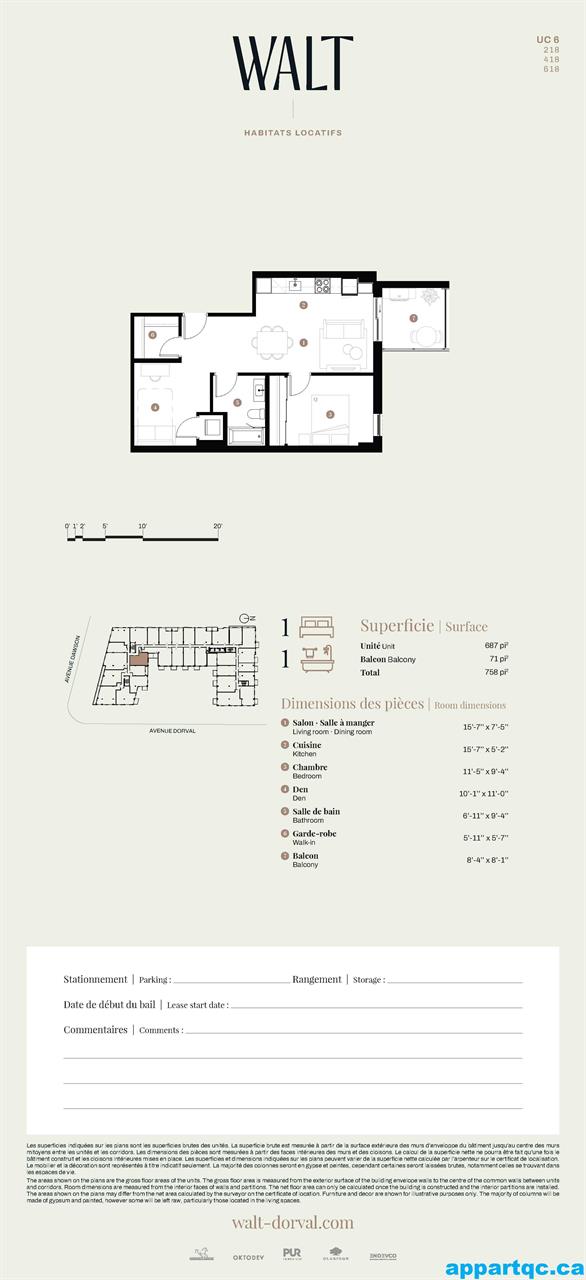 Montréal – WALT Dorval : unités 3 1/2 + Den disponibles dès maintenant ! | 3284866