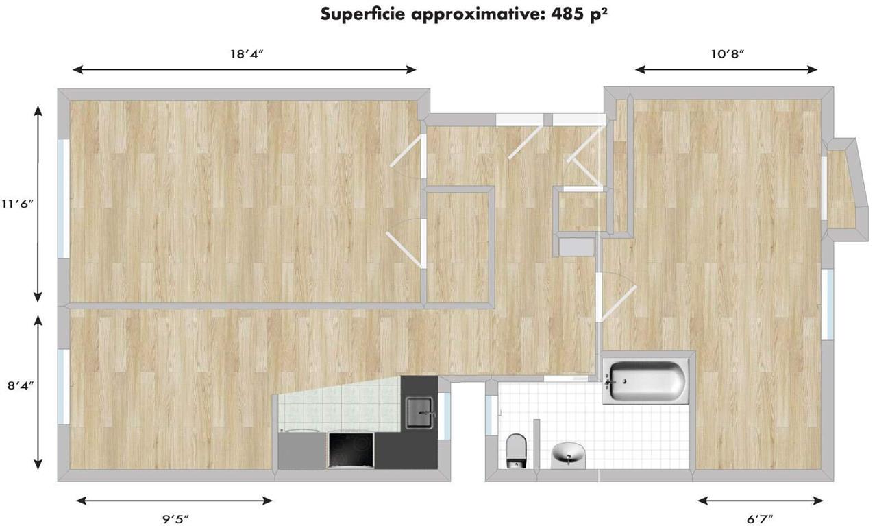 2 CH - 1 SDB - Montréal - $1,600 /mo | 3285533