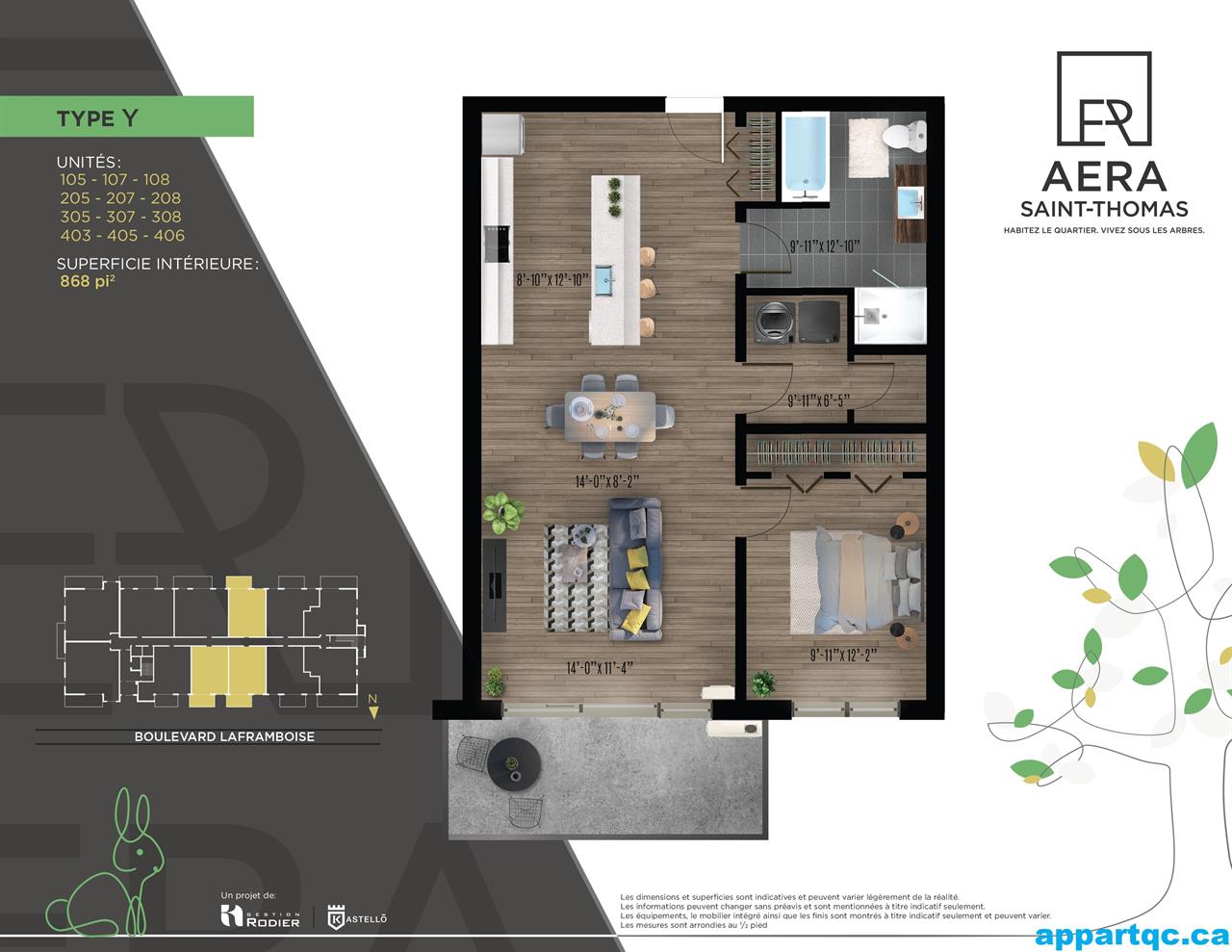 Saint-Hyacinthe – Aera St-Thomas Condo 3 1/2 | 3287229