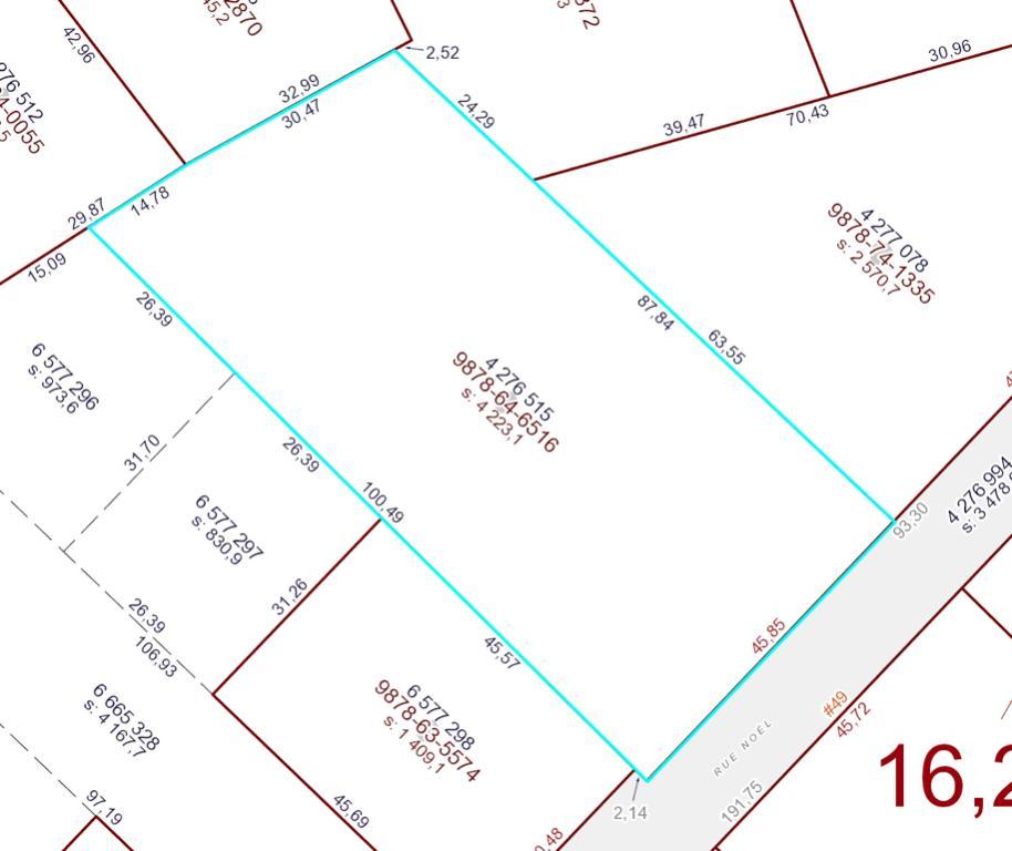 Terrain de 45,455 p.c. près pour Construire avec service | 3288184