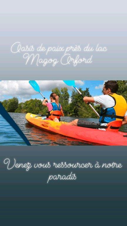 🌲 Mon Oasis de Paix | 31 nuits et + | Rabais | Kayak, pédalo, plages privées Chalet à louer Magog-Orford | 3292892