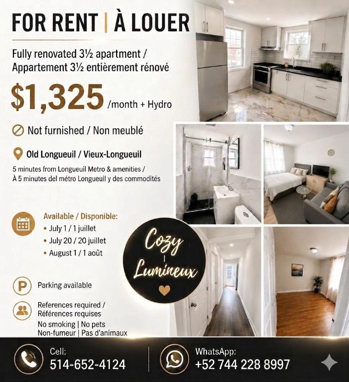 31/2 renove au complet a longueuil | 3297544