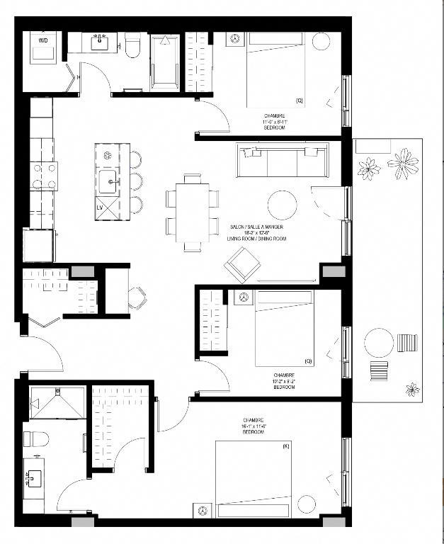 Condo 5 1/2, 3 ch, 2 sdb Brossard tout inclus, chiens acceptés | 3304311
