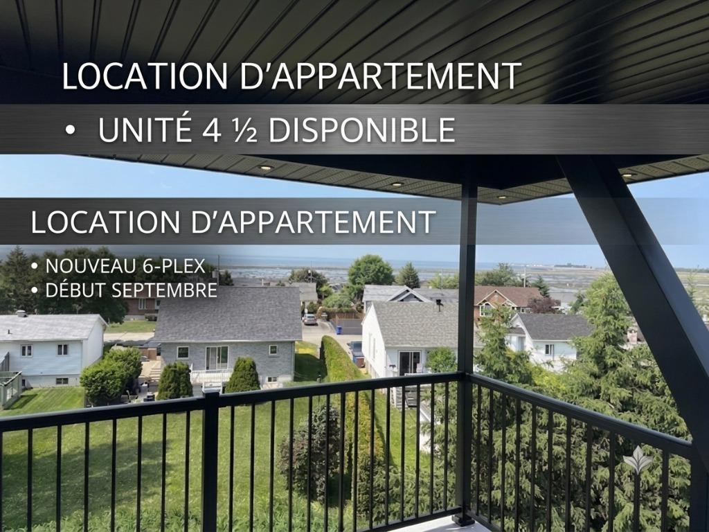 Superbes 4 ½ NEUFS à louer – Pointe-au-Père (Rimouski) Construction Neuve | 3308957