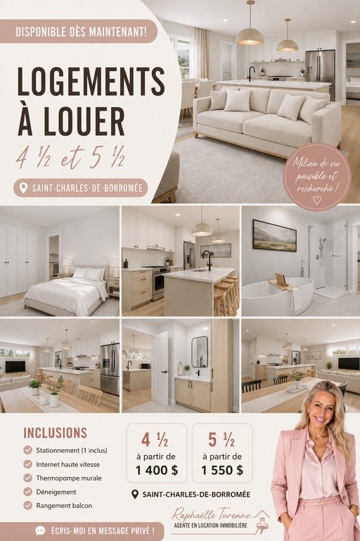 4 ½ Et 5 ½ à Louer – Saint-Charles-de | 3312757