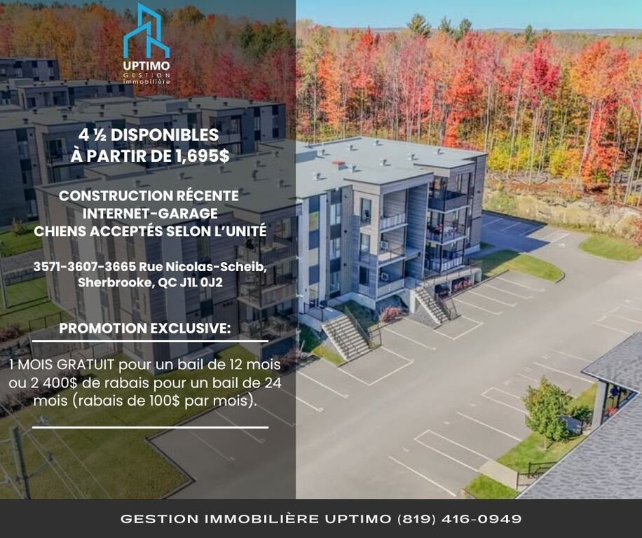 BEAU 4 1/2|CONSTRUCTION RÉCENTE| | 3313638