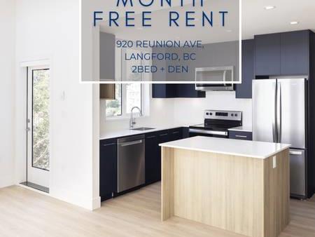 Receive 1-month Free Rent + $1000 Move-In Bonus - 2+Den Bedroom