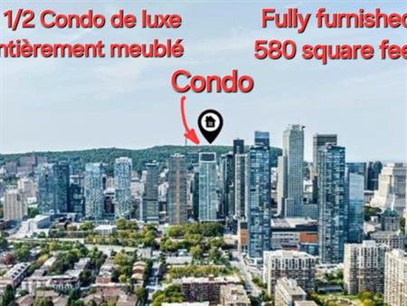 3 1/2 Furnished Condo Meublé Downtown