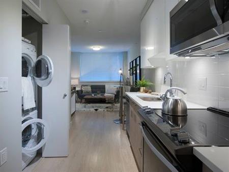Bright 1 Bed Suite, In suite Laundry, Wood Floors, On-Site Maintenance