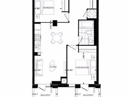 2 bedroom apartment of 645 sq. ft in Toronto