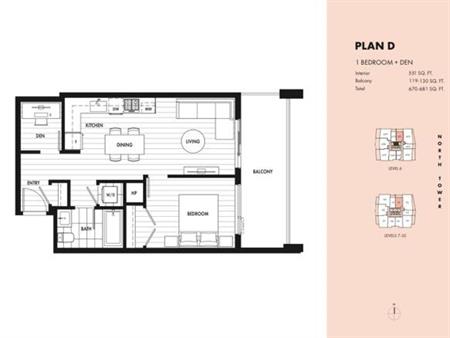 Brand New 1 Bed + Den, 1 Bath Condo in Coquitlam Lougheed