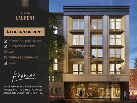 2 1/2 - Montréal (Ville-Marie (Centre-ville)) - $1 750 /mois