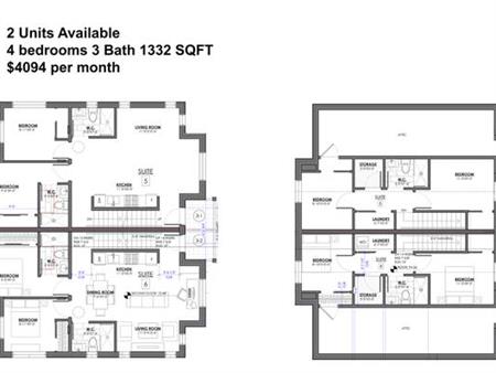 4 bedroom, 3 bedroom and 2 bedroom Units