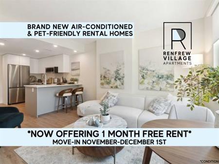 1 MONTH FREE! BRAND-NEW PET-FRIENDLY STUDIO APARTMENTS FOR RENT