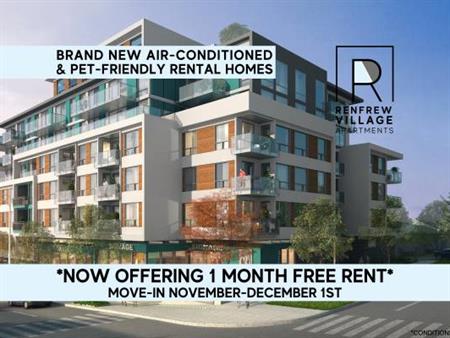 1 MONTH FREE! PET-FRIENDLY STUDIO APARTMENTS W/ AC @ RENFREW VILLAGE!