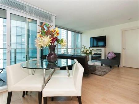 Fully Furnished 2 BR+2 Bathrooms in Coal Harbour. #702