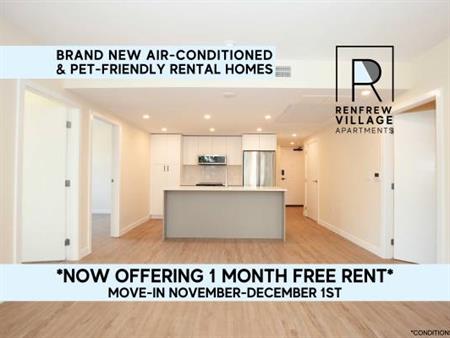 1 MONTH FREE! PET-FRIENDLY 3 BED APARTMENTS W/ AC @ RENFREW VILLAGE