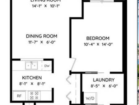 1BR/1Bath/Den/Flex/Laundry