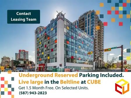 CUBE, Underground Reserved Parking Included. | 1177 11 Ave SW, Calgary