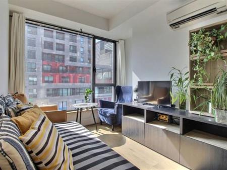 Montreal Furnished Condo Rental- Bright, Modern 1 Bed Suite, City View