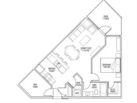 One and Den! Unique Floorplan!