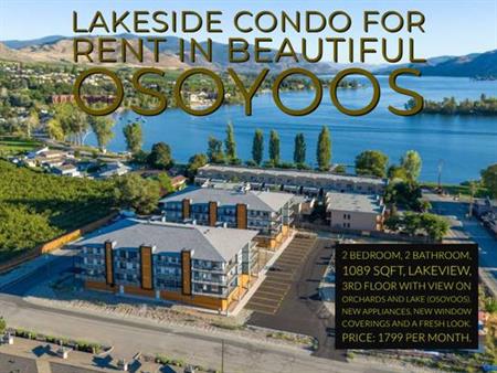 Osoyoos -NEW CONDO 2 bed 2 bath VIEW