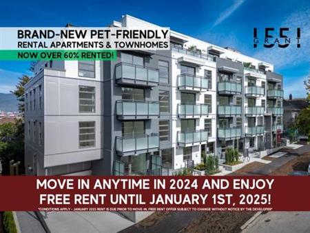 RENT COMMERCIAL DRIVE! BRAND-NEW 2 BED 1 BATH + DEN APARTMENTS!