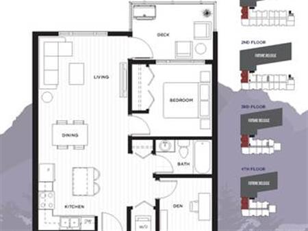 TWO PARKING SPOTS - BRAND NEW - 1 BDRM & DEN