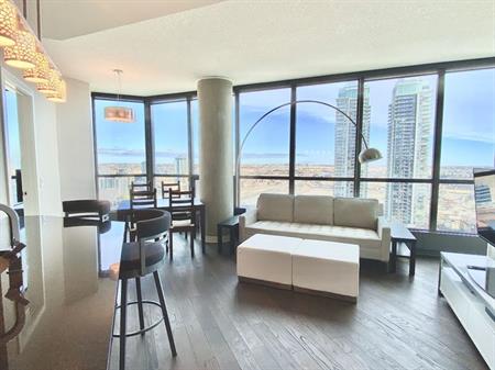 Furnished condo Keynote 2 - 24th floor, 2 bed+2 bath, P1 parking | 225 11th Ave SE, Calgary