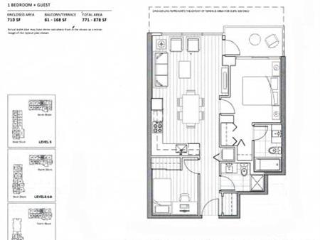 Concord Garden 710 sq.ft. 1 bed + den/2 full bath balcony