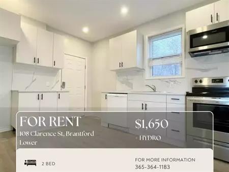 2 BED 1 BATH: 108 Clarence St, Brantford - Lower | 108 Clarence Street, Brampton