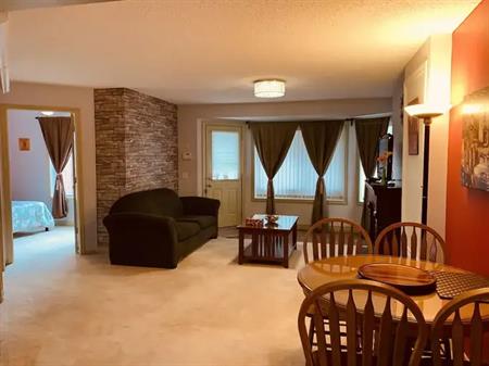 FURNISHED COZY WITH PARKING 1BR+1 extra office room WALKOUT Suite Near Airport | Calgary