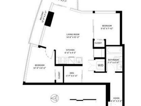 748ft2 - EVOLVE - 2 BED + DEN CORNER UNIT - High Floor with wrap aroun