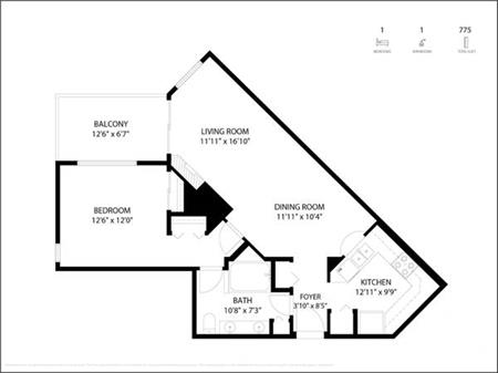 Spacious & quiet 1 bed 1 bath condo