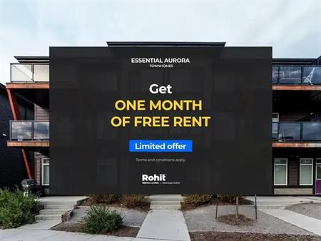 1 Month Free on 1 & 3 Bedroom Townhomes at Essential Aurora in SW Edmonton | 1332 Watt Drive Southwest, Edmonton