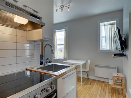 Super loft entièrement meublé situé sur la 1ere Av à Québec, en plein coeur de Limoilou. DISPONIBLE MAINTENANT.