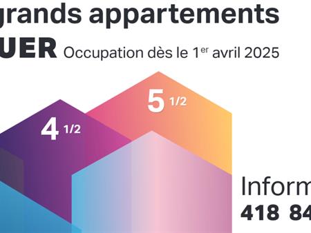 Très Grands Appartements à Louer