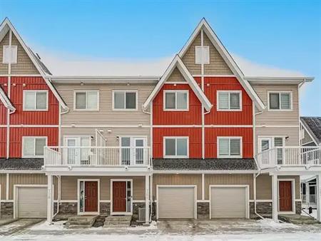 Modern 2 Bed, 2.5 Bath Townhome with Central AC, Digital Lock & Garage | 706 - 32 Red Embers Parade, Calgary