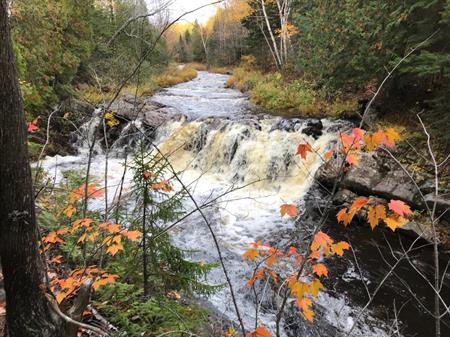 Grand terrain au Bord de La Rivière Chaude (Chutes d'eau) près de La Pocatière.