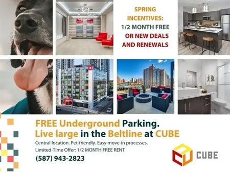 CUBE Apartments for Rent + Free Underground Parking | 1177 11 Ave SW, Calgary