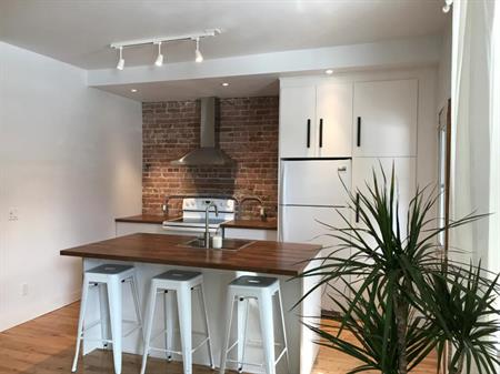 Rez-de-chaussé 3 chambres sur 2 étages/meublé/cour privée/Métro St-Henri