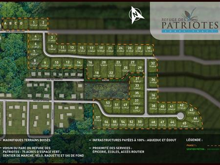 Terrains à vendre à Sorel-Tracy le projet Refuge des patriotes